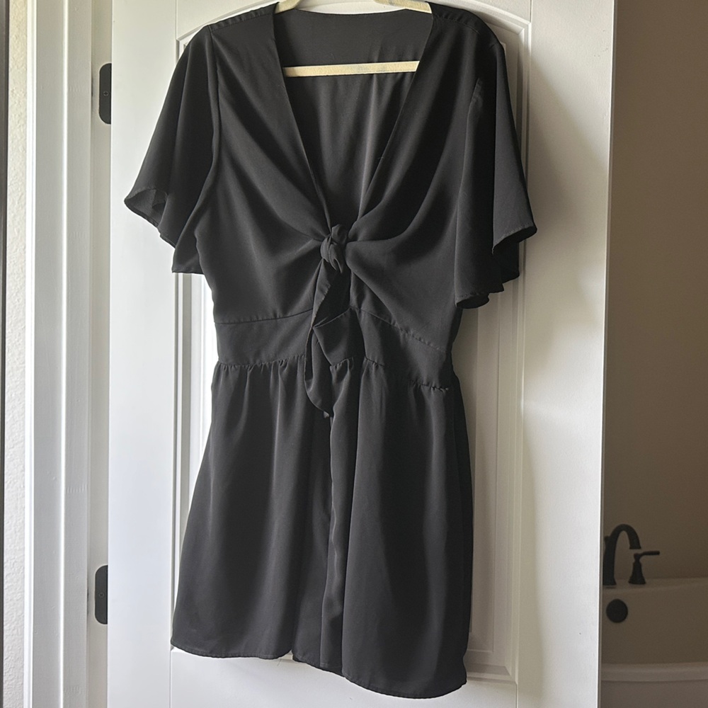 Black Romper w/ tie front